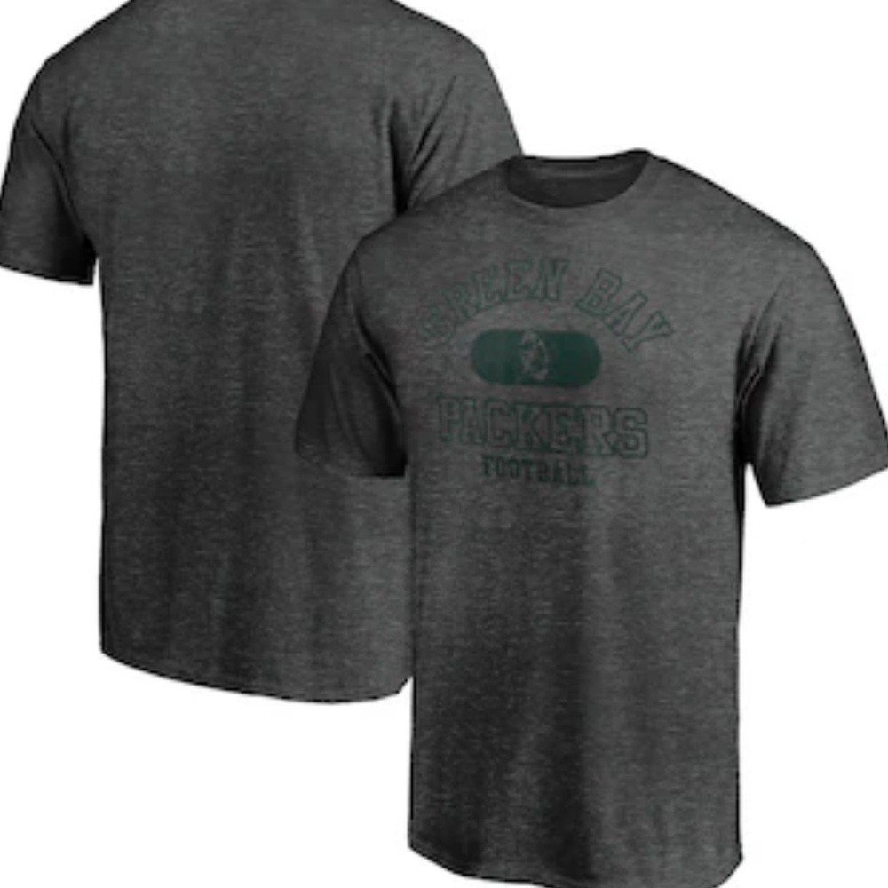 Fanatics Green Bay Packers Charcoal Short-Sleeve Crewneck T-Shirt Sz XL
